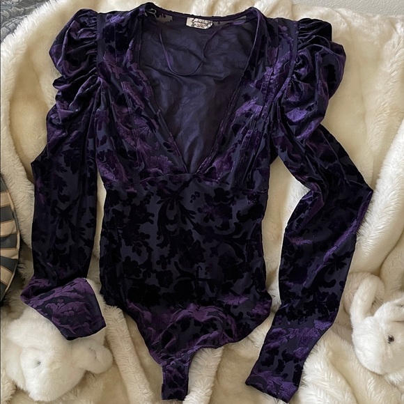 Free People Intimately Magic Hour Velvet Burnout Bodysuit - Picture 4 of 15